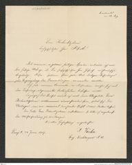 Nachlass Franz Steindachner, Brief von K. Vácha an Franz Steindachner (24.06.1907), Inv.Nr. 555.01, Seite 1